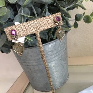 SOLD Virgins Saints & Angels Earrings Dk Purple